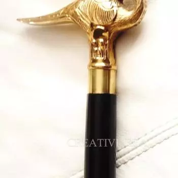 Antique Black Wood Walking Stick Cane Handle Vintage Victorian Style Gift