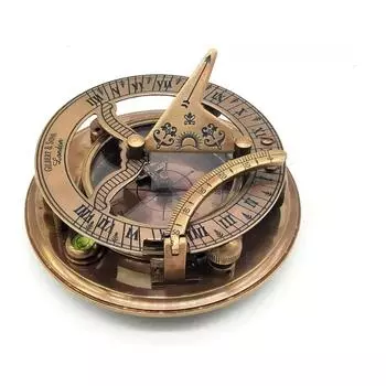 Antique Brass&Copper Sundial Boussole Handmade Compass Unique Gift of Elegance
