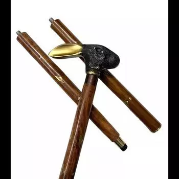 Антикварная латунная женская ручка из коричневого дерева трость для ходьбы ручной работы винтажная M аэро