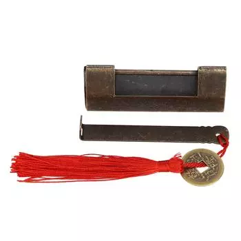 Antique Chinese Padlock 1.7in Spacing Durable Fadeless Brass Vintage Widely Used Chinese Style