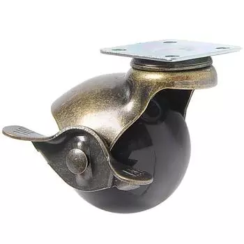 Antique Furniture Swivel Plate Ball Casters Furniture Wheels 1.5/2 Ball Caster Wheels Brass Castor 2inch with brake
