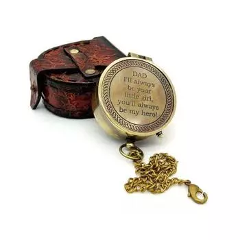 Antique Nautical Brass Compass Best Father Gift Vintage pocket Compass With Case