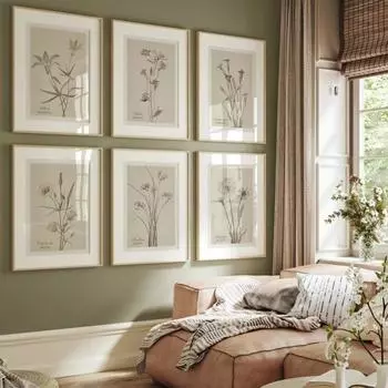 Antique Neutral Botanical Floral Minimalist Wildflower Poster Wall Art Pictures Canvas Painting Home Farmhouse Decor 21cm30cm NoFrame