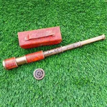 Antique Telescope Marine Nautical Leather Pirate Spyglass Vintage Gift