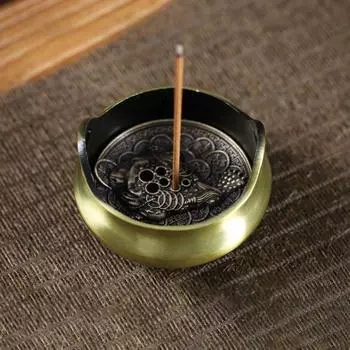 Antique Three-legged Incense Holder Small Mini Incense Seat Incense Accessories медный красный