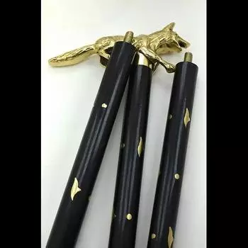 Antique Wolf Head Handle Brown Wooden Walking Stick Cane Xmas Vintage Gift New M аэро