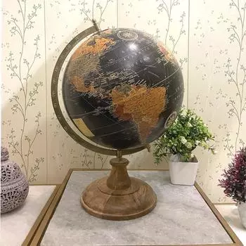 Antique World Map with Countries & Continent Globe for Home Dcor,Gift Show-piece, Decoration,Office Table,Luxury Item (,Big Globe,Political Map)