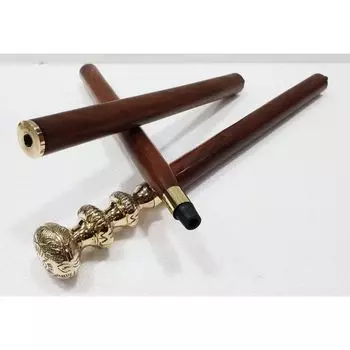 Antiques Era Brass Nautical Designer Round Brass Knob Handle Antique Victorian 36inch Wooden Walking Stick Collectible Men s & Women s Gift for Elders