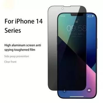 Антишпионский взрывозащищенный телефон с высокой четкостью и защитой от царапин, закаленное стекло для конфиденциальности, защитная пленка на передний экран для iPhone For iPhone14 Pro чёрный