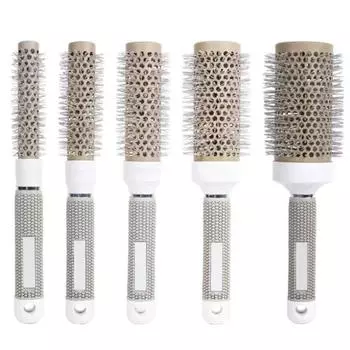 Антистатическая керамическая роликовая щетка с отрицательными ионами, парикмахерская расческа для укладки волос, инструмент 32#