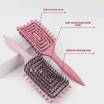 Антистатическая расческа для укладки двойного назначения Bounce Curl с хвостиком для влажных и сухих волос Single Piece