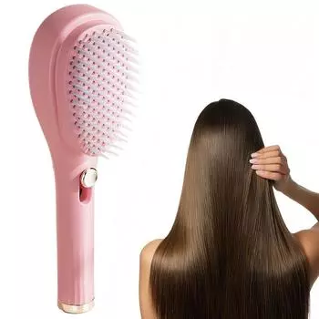 Антистатическая женская массажная расческа самоочищающаяся телескопическая расческа для всех типов волос розовый