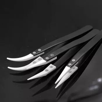 Антистатические керамические пинцеты из нержавеющей стали. Прецизионные пинцеты для обслуживания. 125mm