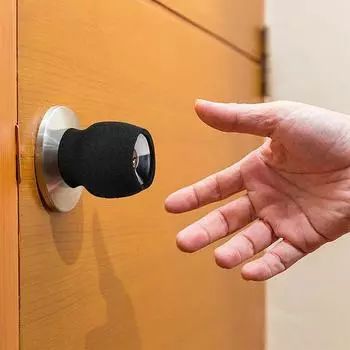 Антистатический чехол для дверной ручки, мягкий круглый резиновый чехол для дверной ручки, водонепроницаемый протектор для дверной ручки, домашний аксессуар чёрный