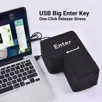 Антистрессовая компьютерная огромная клавиша Enter Большая USB-клавиатура Кнопка вентиляции Подушка Настольная подушка для снятия стресса USB Большая клавиша Enter
