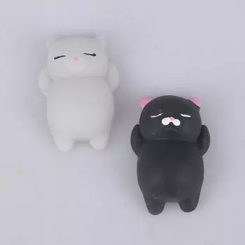 Антистрессовые игрушки, мини-мягкие животные, кошка, кавайная резина, хлюпает, антистресс белый