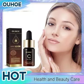 Антивозрастная ампульная сыворотка для удаления морщин, уменьшение морщин на лбу и вокруг глаз, укрепление, лифтинг, увлажнение, отбеливание, эссенция с витамином С 30ml Boxed