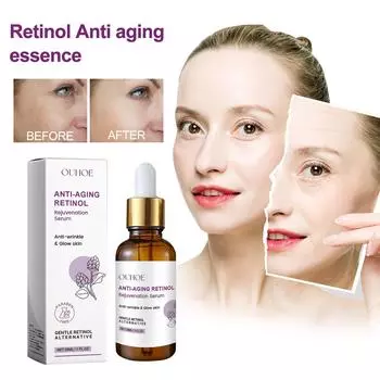 Антивозрастной ретинол, коллаген, омоложение, бакучиол, ретинол, повышение эластичности кожи, нежный и не раздражающий для лица, 30 мл. розовый