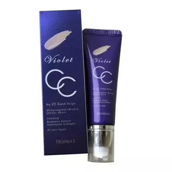 Антивозрастной СС крем для лица с экстрактом черники и коллагеном DEOPROCE VIOLET CC CREAM #23, 50г