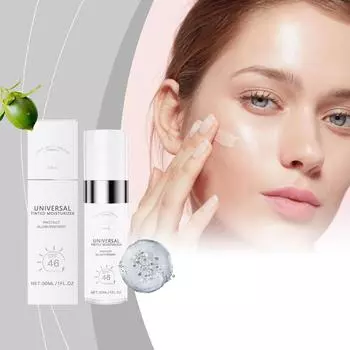 Антивозрастной тонированный увлажняющий крем, все в одном, легкое полупрозрачное покрытие, тонированное лицо, солнце с широким углом обзора