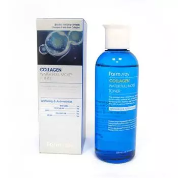 Антивозрастной увлажняющий тонер для лица Корея с коллагеном FarmStay Collagen Water Full Moist Toner 200мл
