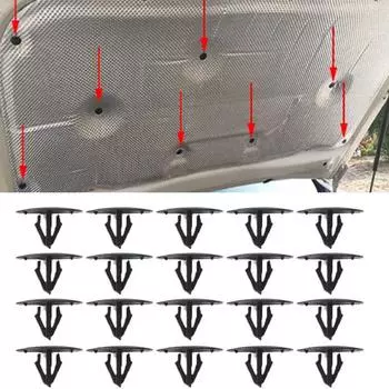Anto Hood Insulation Rivet Retainer Clip Крепежные зажимы подходят для Hyundai Elantra Sonata для Kia Optima Автомобильные аксессуары Изоляционные зажимы Rivet Retainer 20X