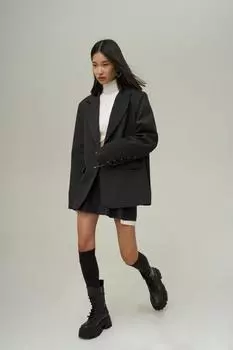 Антрацитовый пиджак Lana engel с деталями