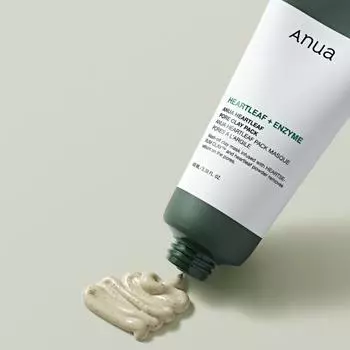 Anua Heartleaf Pore Clay Pack 100 мл, уход за порами, отшелушивание, уход за кожей, увлажнение, корейская косметика, Kbeauty, образец