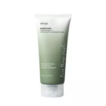 ANUA Heartleaf Quercetinol Пенка для глубокого очищения пор, 5,07 жидких унций (150 мл)