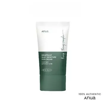 (ANUA) Heartleaf Silky Moisture Sun Cream SPF 50+ PA++++ 50мл