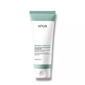 Anua Heartleaf Succinic Moisture Cleansing Foam 150 мл, pH-сбалансированный, увлажняющий, корейская косметика, Kbeauty, образец