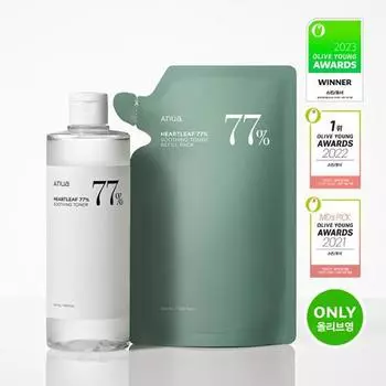 Anua Houttuynia cordata 77 Успокаивающий тоник, 350 мл, специальный набор, сменный блок (350 мл + 350 мл сменный блок), Корейская косметика