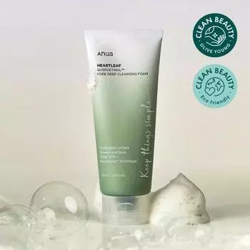Anua Houttuynia cordata Quercetinol Pore Deep Cleansing Foam 150мл, Корея очищающая