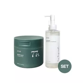 Anua Houttuynia cordata set clear pads 70 sheets + Houttuynia cordata cleansing oil 200ml + free sample, 1 piece, 360ml