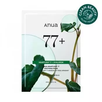 Anua Houttuynia Herbal 77 Успокаивающая маска 1 лист Маска-сыворотка с витамином С 1 лист