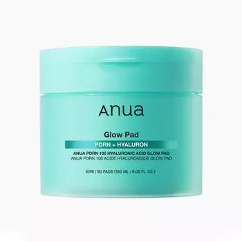 Anua PDRN 100 Гиалуроновая кислота Glow Pad 180 мл 60 шт.