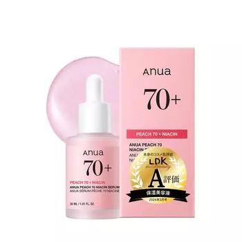 ANUA Peach 70 Niacin Serum 30ml Сыворотка Увлажняющая кожа Глянцевая кожа Уход за роговыми порами Увлажнение Увлажнение Сухая кожа Комбинированная кожа Сыворотка с персиком и ниацином