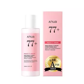 ANUA Peach 77 Niacin Conditioning Milk 150 мл Эмульсия Тон кожи Сияющая кожа Глянцевая кожа Увлажнение сухой кожи Комбинированная кожа персиковый лосьон с ниацином