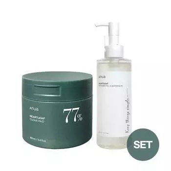 Anua Прозрачные диски Houttuynia cordata, 70 листов + очищающее масло Houttuynia cordata, 200 мл, 1 шт.