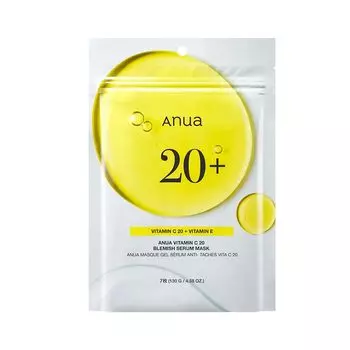 ANUA Vitamin C20 Blemish Serum Mask Pack Face Mask Skin Tone Transparency Dewy Skin Mixed Skin Vitamin Maskpack Daily Pack Refreshing Pack Vita Pack