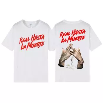 Anuel AA летние новые мужские/женские футболки Real Hasta La Muerte в стиле ретро с короткими рукавами, модные американские футболки с круглым вырезом и принтом в американском стиле S