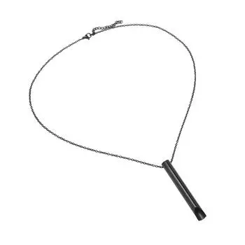 Anxiety Breathing Necklace for Meditation Stress Relief Stainless Steel 6cm Pendant Calming Mindful чёрный