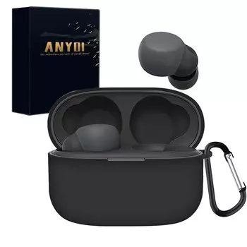 ANYOI Sony LinkBuds S силиконовый зарядный дропе карабин потерянный хранения Linkbuds S защитный чехол WF-LS900N чехол, материал, совместимый, водонепроницаемый, чёрный