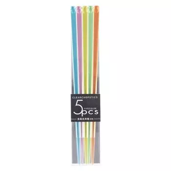 Aoba Clear Chopsticks 5P Light, 9.1 Inch, Methacrylic Resin, Dishwasher Safe, Clear