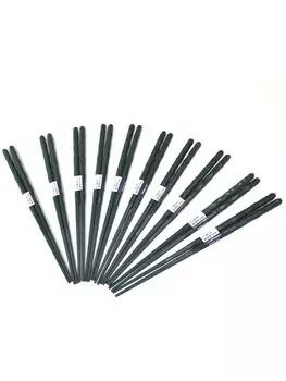 Aoba Dishwasher Heat Resin Made in Set of 10 Chopsticks, Antibacterial, Safe, Resistant, Chopsticks, Shaved, Navy, 23cm, Japan,