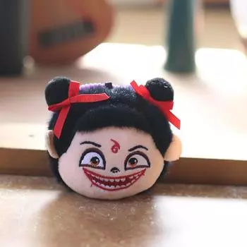 Aobing Nezha And Plush Doll Pp Cotton Plush Keychain Collectors Gift Fans For Grinning