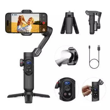 AOCHUAN Gimbal Stabilizer для беспроводной зарядки, подвес для iPhone, iPhone 15 Pro, ручной подвес для смартфона Android, отслеживание лиц для Video X Pro