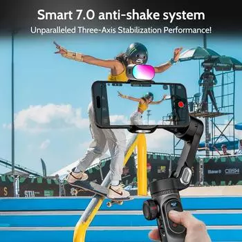 Aochuan Ручной стабилизатор Smart Xpro Kit с магнитным заполняющим светом RGB для iPhone и Android-смартфонов чёрный