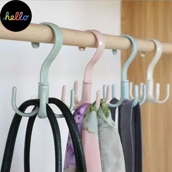 AOGERY вращающаяся на 360 градусов вешалка для ремня, вешалка для шарфа, держатель для галстука, крючок, органайзер для шкафа бежевый