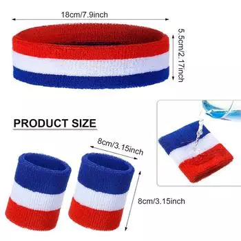 AOLIKES Sweat Band Wristbands для мужчин - Head Wrist Sweat Band Set - Идеально подходит для спорта, легкой атлетики, мероприятий, тренировок, баскетбола чёрный